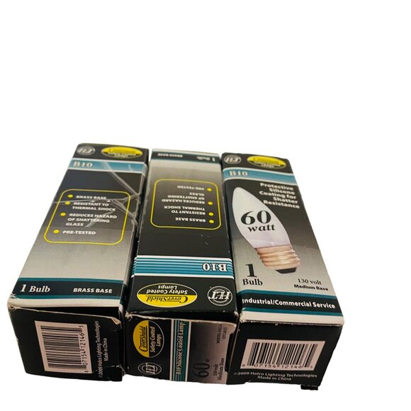 Vintage Feit Electric B10 60W Protective Silicone Coated Light Bulbs - 3 Pack Br - Picture 3 of 3